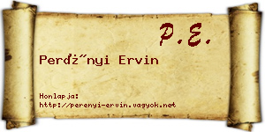 Perényi Ervin névjegykártya