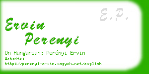 ervin perenyi business card